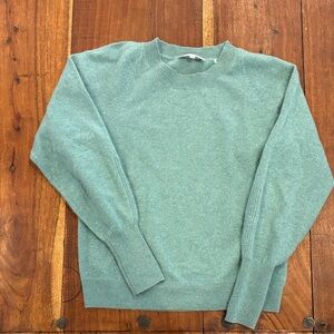 White + Warren green cashmere sweater xs